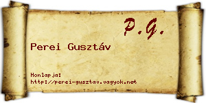 Perei Gusztáv névjegykártya